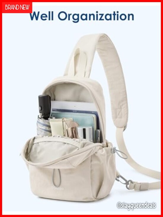 Water Repellent Nylon Crossbody Sling Bag with Adjustable Strap main image 4
